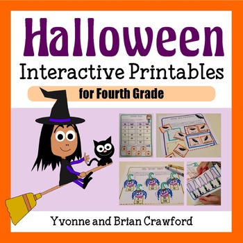 Preview of Halloween Math Interactive Printables Fourth Grade | Math Enrichment