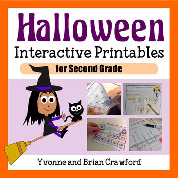 Preview of Halloween Math Interactive Printables Second Grade | Math Enrichment