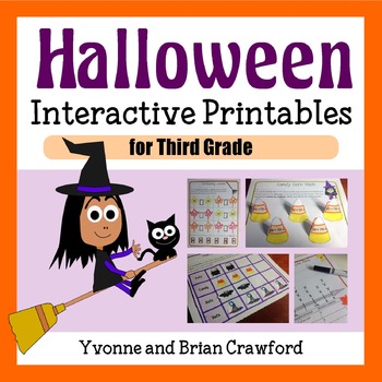 Preview of Halloween Math Interactive Printables Third Grade | Math Enrichment