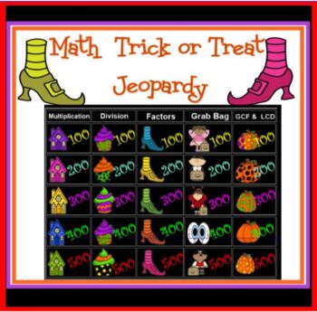 Preview of Halloween Math Jeopardy SMARTBOARD