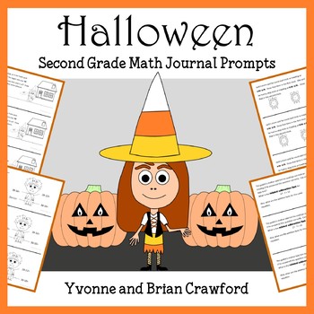 Preview of Halloween Math Journal Prompts 2nd Grade | Math Facts | Math Skills Review