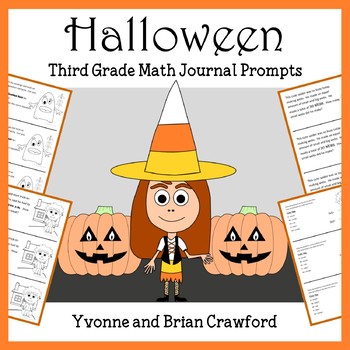 Preview of Halloween Math Journal Prompts 3rd Grade | Math Facts | Math Skills Review