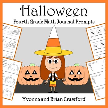 Preview of Halloween Math Journal Prompts 4th Grade | Math Facts | Math Skills Review