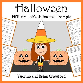 Preview of Halloween Math Journal Prompts 5th Grade | Math Facts | Math Skills Review