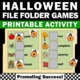 Kindergarten Halloween Math and Literacy File Folder Games