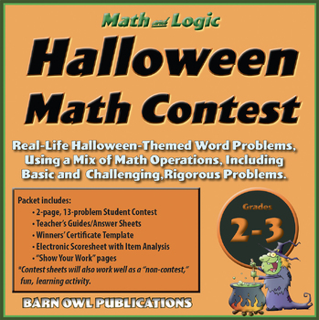Preview of Halloween Math & Logic Contest for Grades 2-3