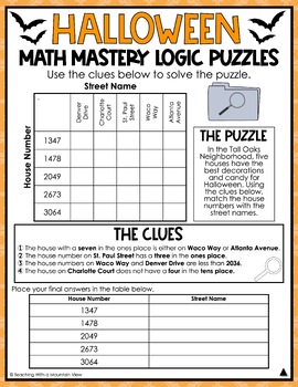 Halloween Math Logic Puzzles Activities for Critical Thinking | Enrichment