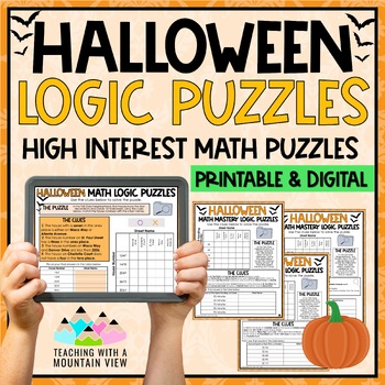 Preview of Halloween Math Logic Puzzles Activities for Critical Thinking | Enrichment