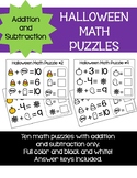 Halloween Math Logic Puzzles/Mystery Number - Addition/Sub