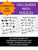 Halloween Math Logic Puzzles/Mystery Number - Multiplicati