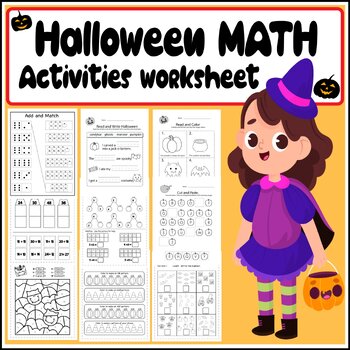 Preview of Halloween Math Magic: Worksheets for Addition, Subtraction, and More!