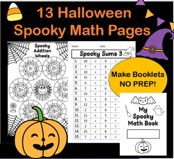 Preview of Halloween Math Mastery: 13 NO PREP Pages Covering All Four Operations