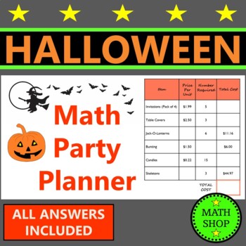 Preview of Halloween Math Money Word Problems Halloween Activities Party Planner