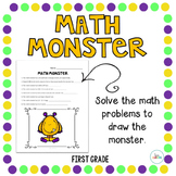 Halloween Math Monster - 1st Grade Math Review Activity