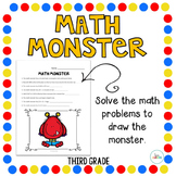 Halloween Math Monster - 3rd Grade Math Review Activity