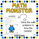 Halloween Math Monster - 4th Grade Math Review Activity