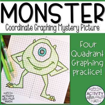 Preview of Halloween Math Monster Coordinate Graphing Picture