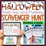 Halloween Math Multi-Step Word Problem Scavenger Hunt