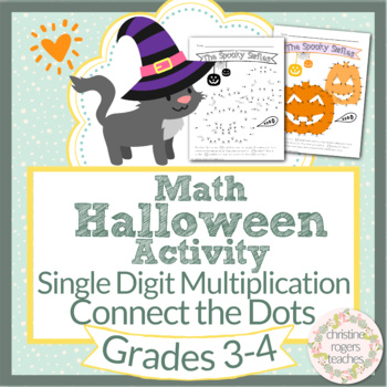 Preview of Halloween Math, Multiplication, 3rd 4th, Connect the Dots