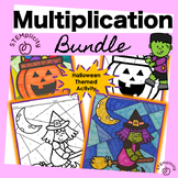 Halloween Multiplication Facts Color-by-Number Bundle for 
