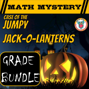 Preview of Halloween Math Mystery Differentiated GRADE BUNDLE - Jumpy Jack-O-Lanterns