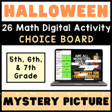 5th 6th 7th Grade Digital Math ⭐ HALLOWEEN ⭐ Mystery Pictu