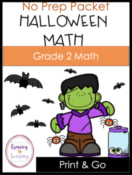 Preview of Halloween Math No Prep Grade 2 Package