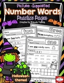 Halloween Math: Number Words Practice Pages