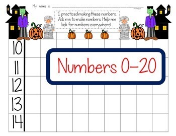 number writing practice 1 20 worksheets halloween math tpt