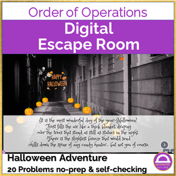 Preview of Halloween Math Order of Operations Activity | Digital Escape Room