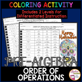 Halloween Math Order of Operations Coloring Activity | 2 D