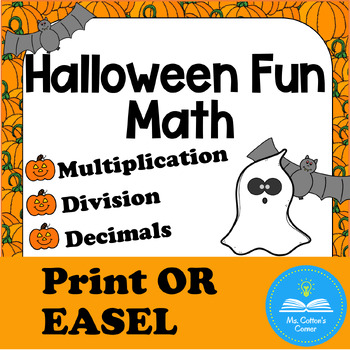 Preview of Halloween Math Pack - decimals, multiplication and division - PDF or EASEL