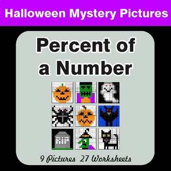 Halloween Math: Percent of a Number - Color-By-Number Math Mystery Pictures