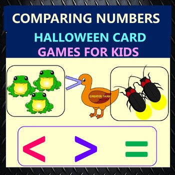 Preview of Halloween Math PowerPoint Digital Game Grade 1 Comparing Numbers