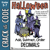 Halloween Math Practice - Add, Subtract, & Order Decimals 