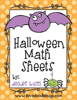 Preview of Halloween Math Practice Sheets