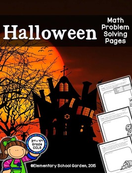Preview of Halloween Math Problem Solving Pages - Add, Subtract, Multiply, & Divide