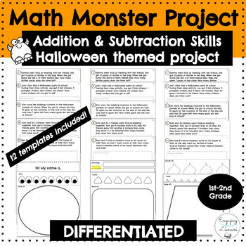Preview of Halloween Math Project- Addition/Subtraction (1st-2nd Grade)