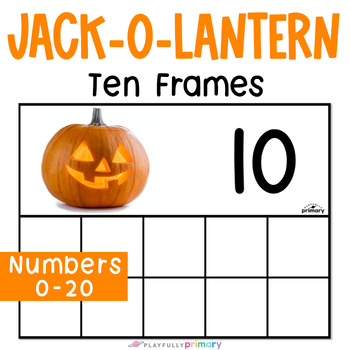 Preview of Halloween Math, Pumpkin Counting Ten Frames, Jack-O-Lantern Mini Erasers
