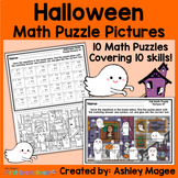 Halloween Math Puzzle Pictures & Writing Activity: Additio