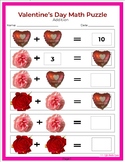 Valentine's Day Math Puzzle  (Addition Worksheet)