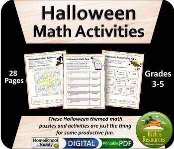 Halloween Math Activities by Rick's Resources | Teachers Pay Teachers