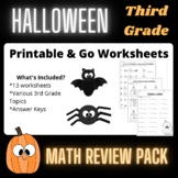 Halloween Math Review Packet (Third Grade)