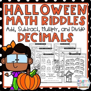 Preview of Halloween Math Riddles  Add Subtract Multiply and Divide Decimals 