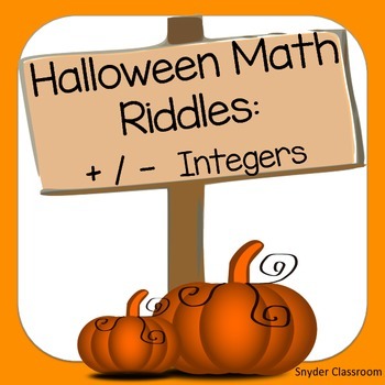 Preview of Halloween Adding and Subtracting Integers Math Riddles