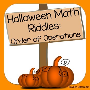 Preview of Halloween Order of Operations Math Riddles