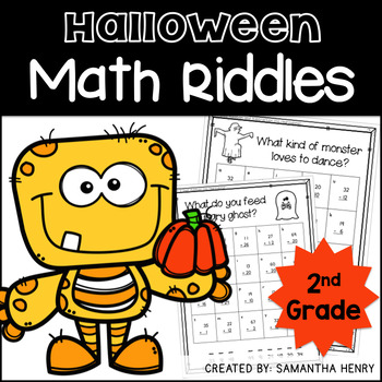 Preview of Halloween Math Riddles for 2nd Grade