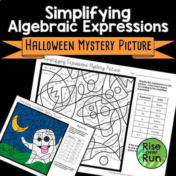 Preview of Halloween Math Simplifying Algebraic Expressions