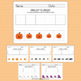 Halloween Math Size Ordering Sort by Size Smallest to Larg