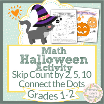 Preview of Halloween Math, Skip Counting, Kindergarten 1st 2nd, Connect the Dots